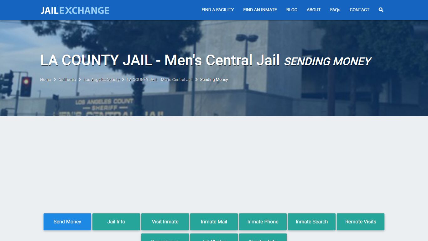 LA COUNTY JAIL - Men's Central Jail Sending Money - JAIL EXCHANGE