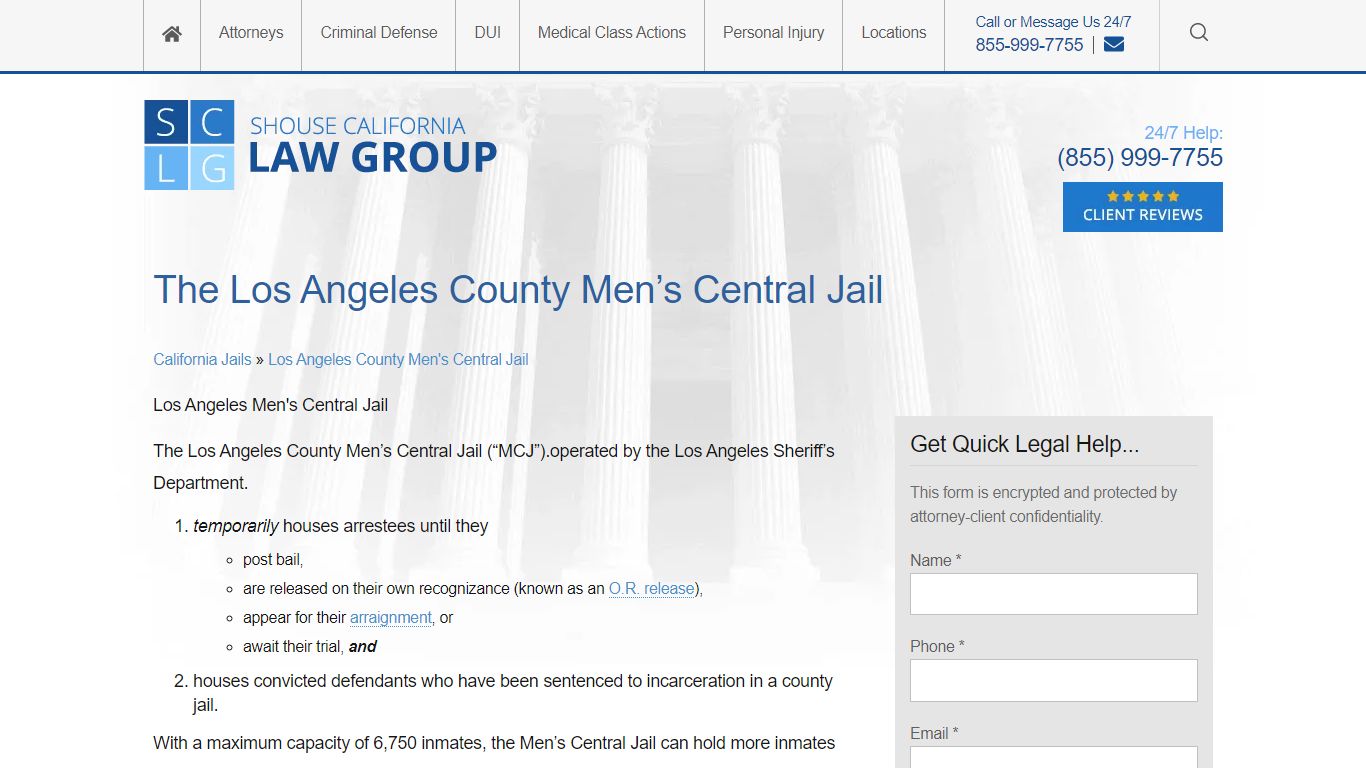 The Los Angeles County Men’s Central Jail - Shouse Law Group